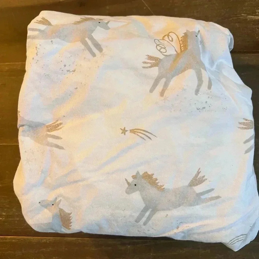 Pottery Barn Kids Organic Mila Metallic fitted crib sheet Grey
